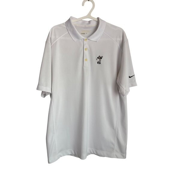 Nike Golf Dri-fit Men's Large Disney Mickey Mouse White Short Sleeve Polo Shirt - Picture 1 of 6